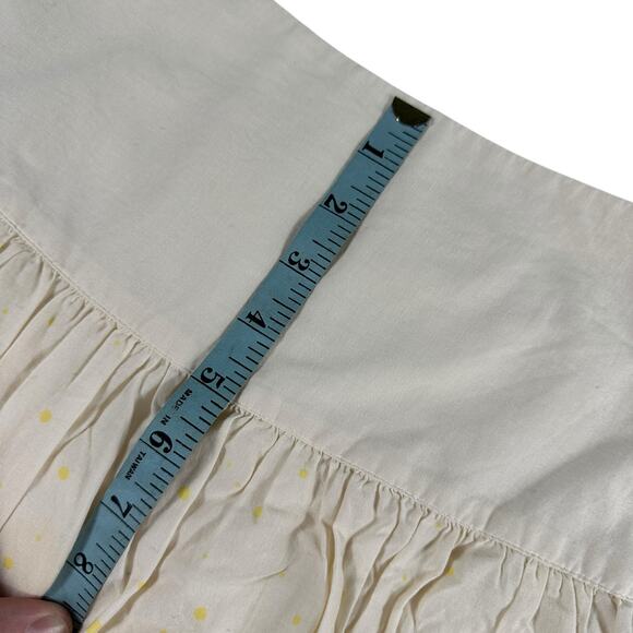 J.Jill Cotton Knee Length Flare Skirt Cream Coral Polkadots 6 Petite Boho Fairy - Picture 8 of 10